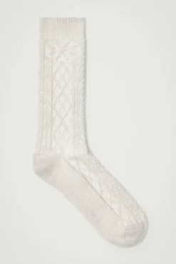 COS Underkläder & Strumpor*ARGYLE-RUTIGA KABELSTICKADE STRUMPOR