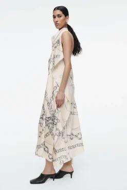 COS Klänningar & Jumpsuits*ASYMMETRISK MIDIKLÄNNING MED KEDJEMÖNSTER