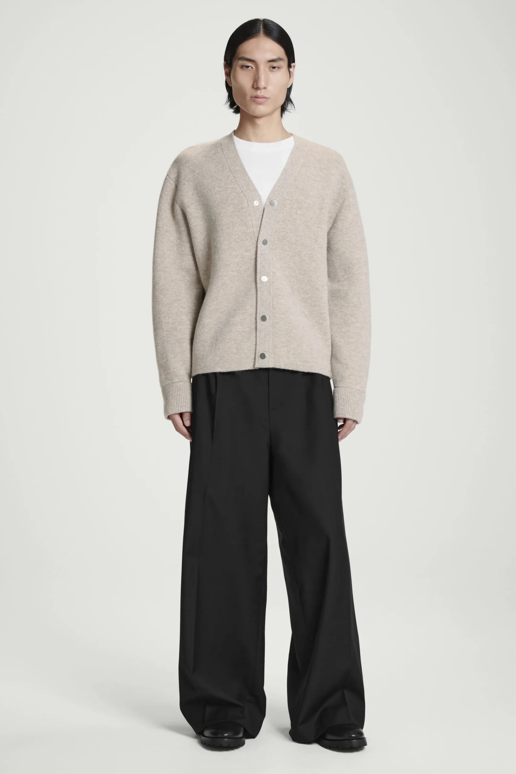 COS Stickat*DUBBELSIDIG V-RINGAD CARDIGAN I ULL