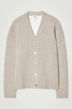 COS Stickat*DUBBELSIDIG V-RINGAD CARDIGAN I ULL