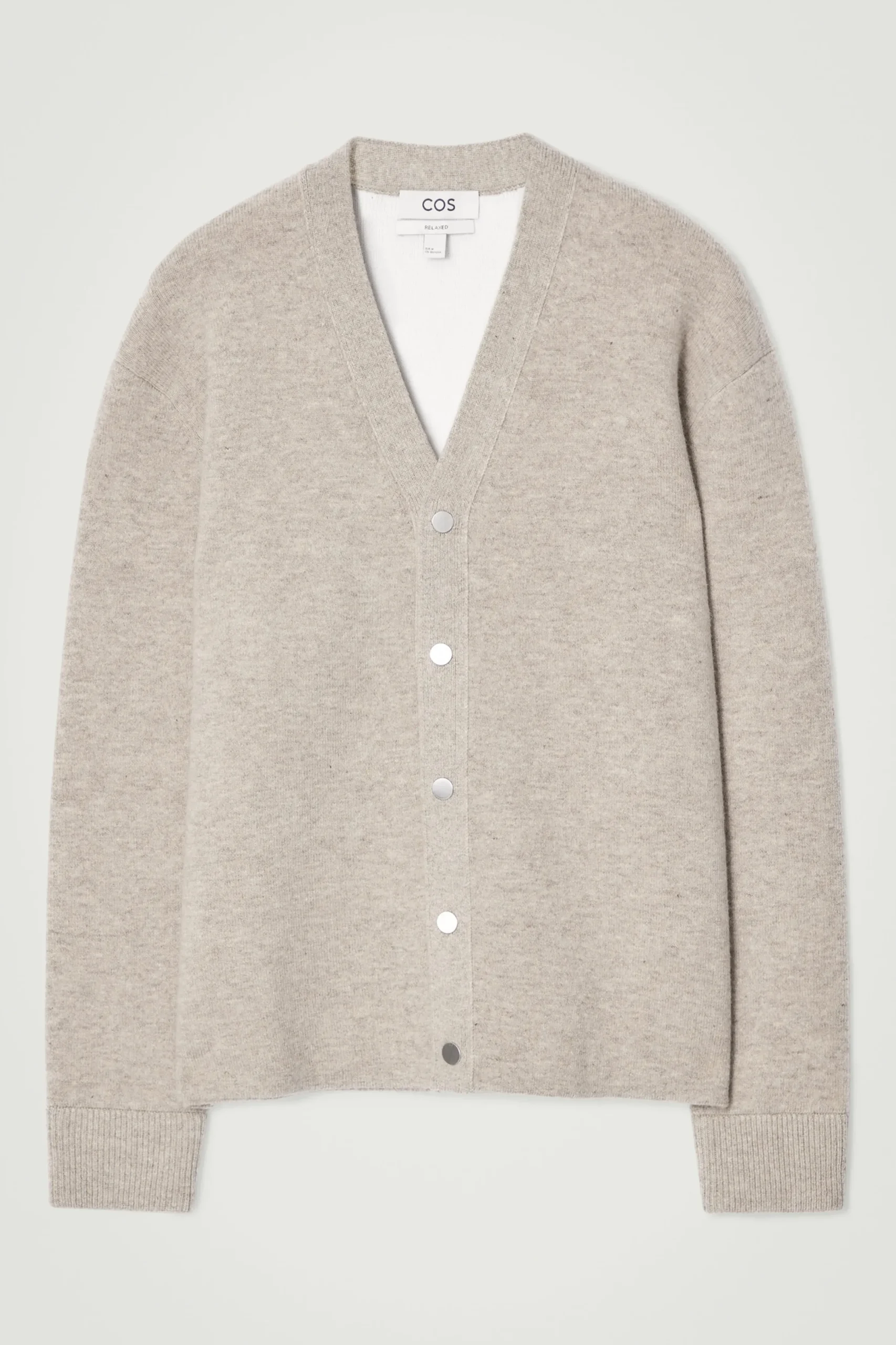 COS Stickat*DUBBELSIDIG V-RINGAD CARDIGAN I ULL