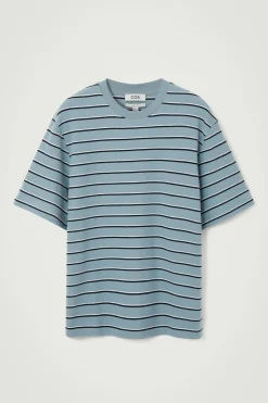 COS T-shirts*LEDIG T-SHIRT I RANDIG BOMULLSBOUCLÉ
