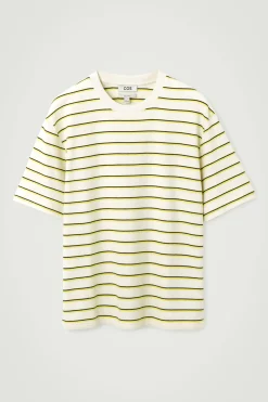 COS T-shirts*LEDIG T-SHIRT I RANDIG BOMULLSBOUCLÉ