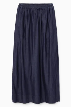 COS Kjolar*MAXIKJOL I DENIM MED RYNKNING