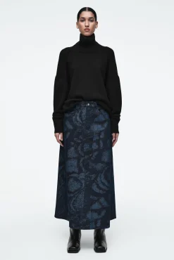 COS Kjolar | Matchande Set*MIDI A-LINJEKJOL I JACQUARD-DENIM