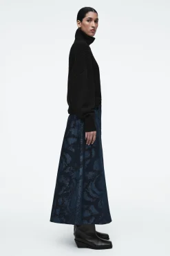 COS Kjolar | Matchande Set*MIDI A-LINJEKJOL I JACQUARD-DENIM