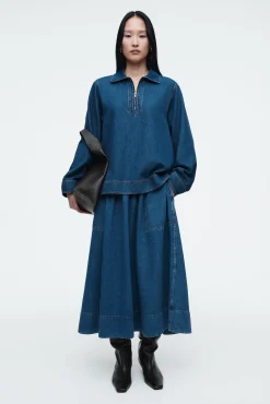 COS Kjolar | Matchande Set*MIDIKJOL I DENIM MED ELASTISK MIDJA