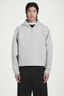 COS Sweatshirts & Hoodies*OVERSIZE HUVTRÖJA I SCUBA-TRIKÅ MED DRAGKEDJA