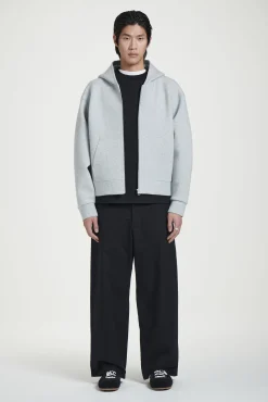 COS Sweatshirts & Hoodies*OVERSIZE HUVTRÖJA I SCUBA-TRIKÅ MED DRAGKEDJA
