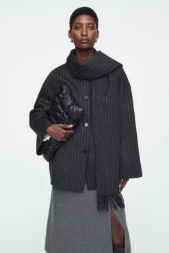 COS Jackor & Kappor*OVERSIZE-JACKA MED HALSDUK I ULLBLANDNING