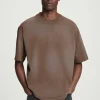 COS T-shirts*OVERSIZE-T-SHIRT MED HÖG KRAGE I TVÄTTAD JERSEY