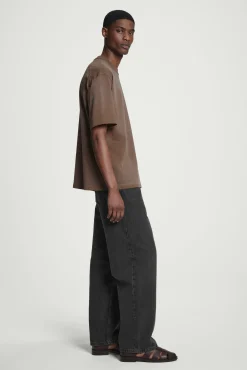 COS T-shirts*OVERSIZE-T-SHIRT MED HÖG KRAGE I TVÄTTAD JERSEY