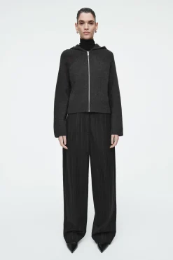 COS Stickat*RIBBED MERINO WOOL HOODED JACKET
