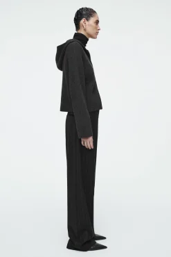 COS Stickat*RIBBED MERINO WOOL HOODED JACKET