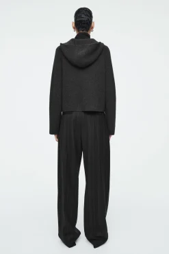 COS Stickat*RIBBED MERINO WOOL HOODED JACKET