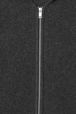 COS Stickat*RIBBED MERINO WOOL HOODED JACKET