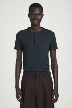 COS T-shirts*SLIM FIT RIBBAD HENLEY T-SHIRT