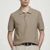 COS Stickat | Pikétröjor*TEXTURED KNITTED COTTON POLO SHIRT
