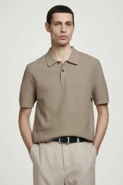 COS Stickat | Pikétröjor*TEXTURED KNITTED COTTON POLO SHIRT