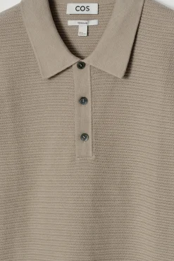 COS Stickat | Pikétröjor*TEXTURED KNITTED COTTON POLO SHIRT