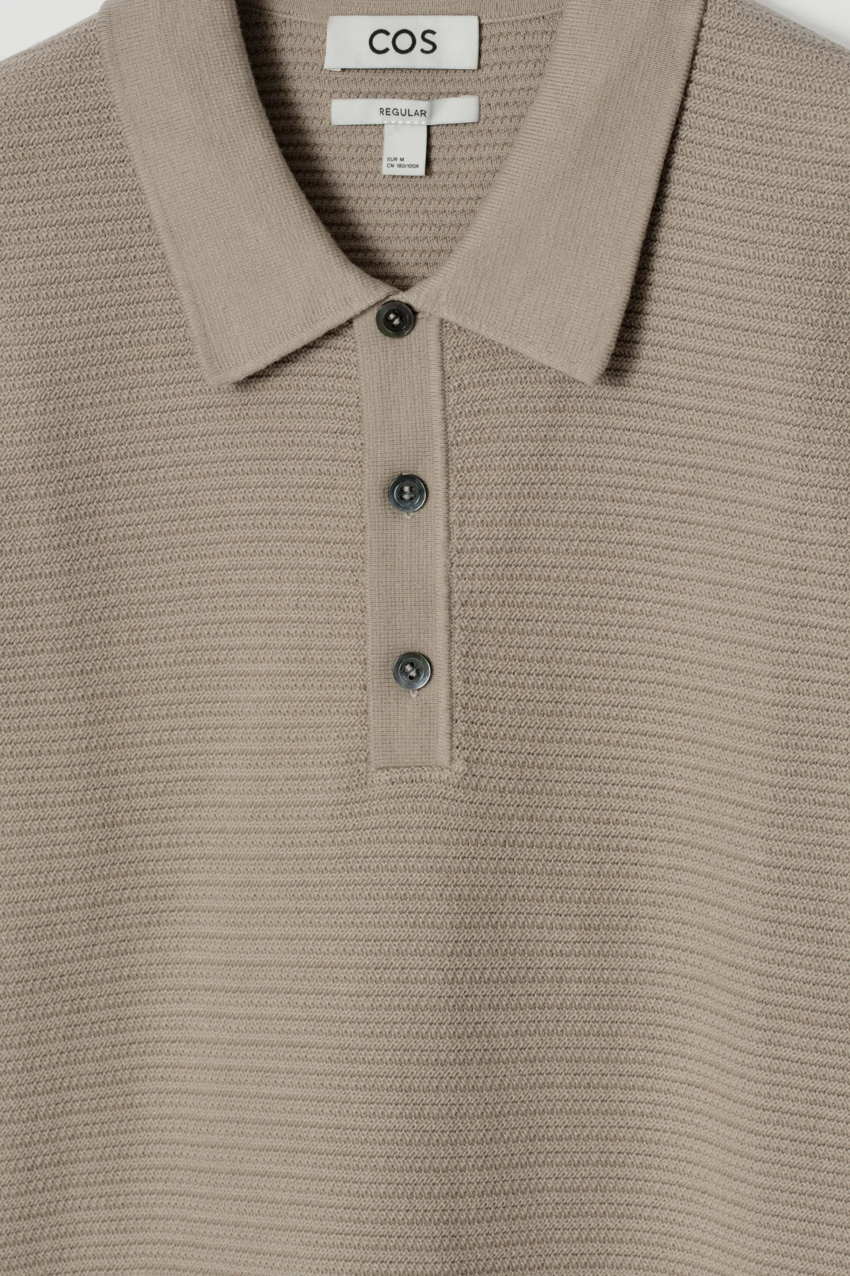 COS Stickat | Pikétröjor*TEXTURED KNITTED COTTON POLO SHIRT