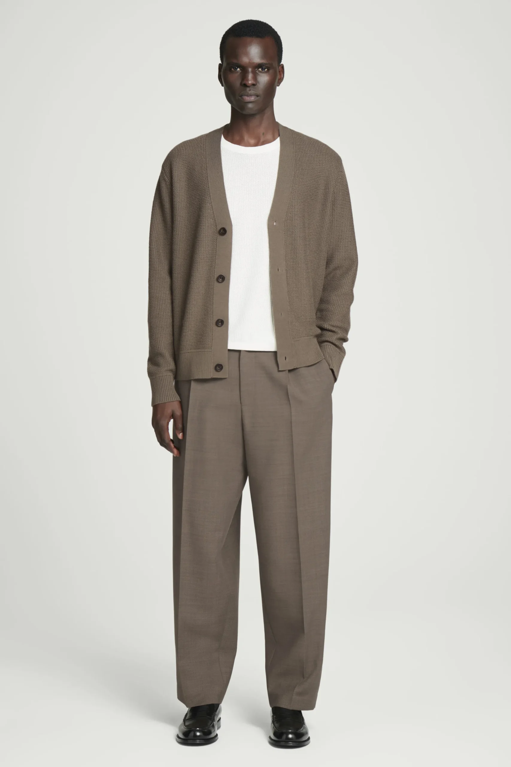 COS Stickat*TEXTURED MERINO WOOL CARDIGAN