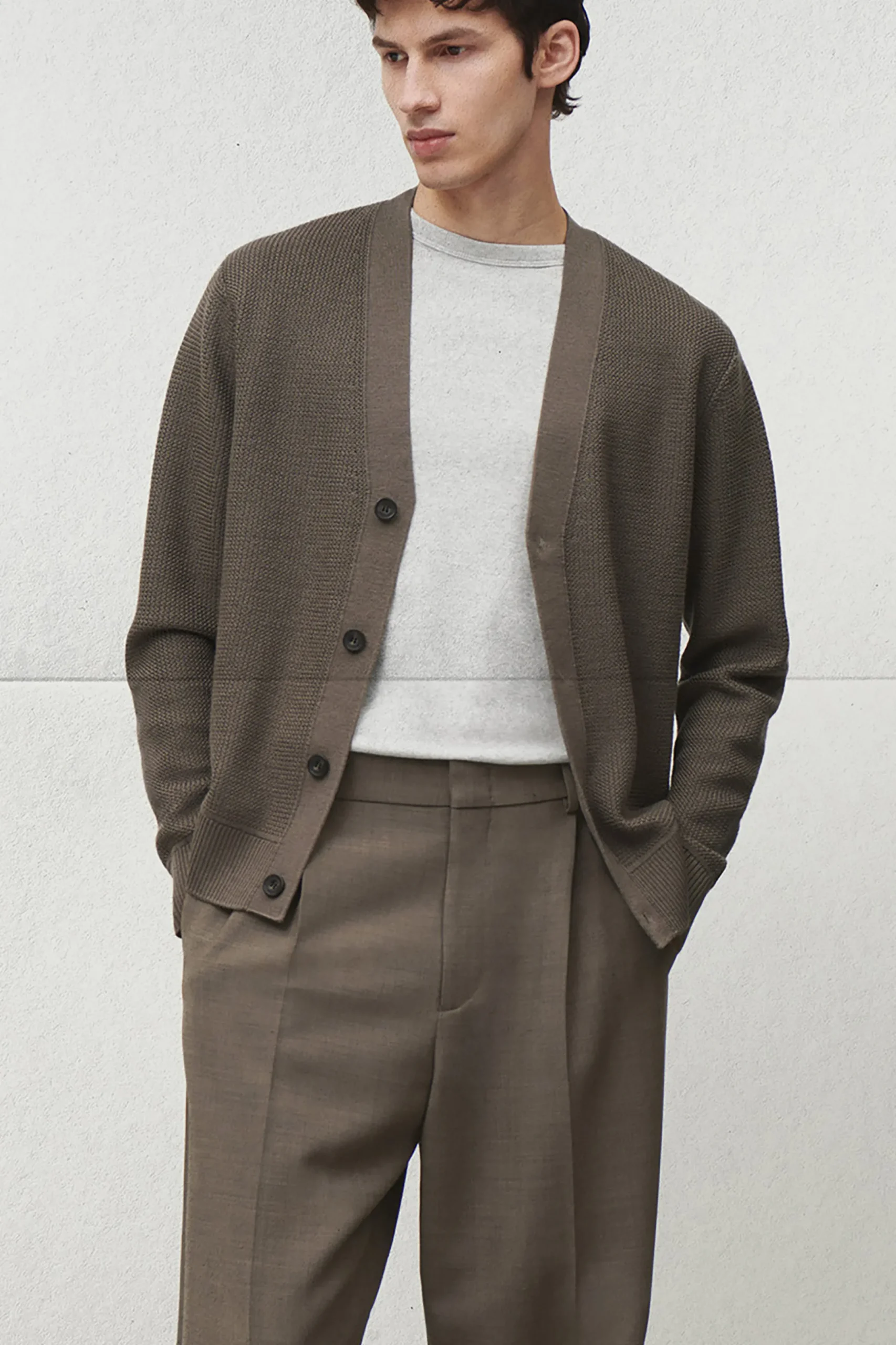 COS Stickat*TEXTURED MERINO WOOL CARDIGAN