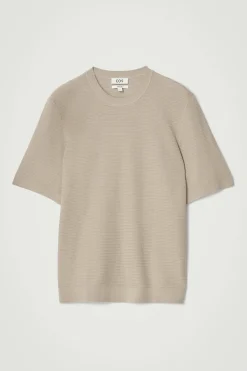 COS Stickat | T-shirts*TEXTURERAD STICKAD T-SHIRT I BOMULL