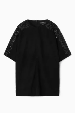 COS Skjortor & Blusar | T-shirts*T-SHIRT I MOCKA MED PALJETTER