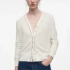 COS Stickat*V-RINGAD CARDIGAN I MERINOULL OCH LINNE