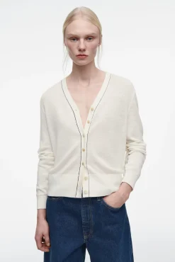 COS Stickat*V-RINGAD CARDIGAN I MERINOULL OCH LINNE