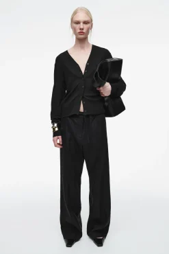 COS Stickat*V-RINGAD CARDIGAN I MERINOULL OCH LINNE