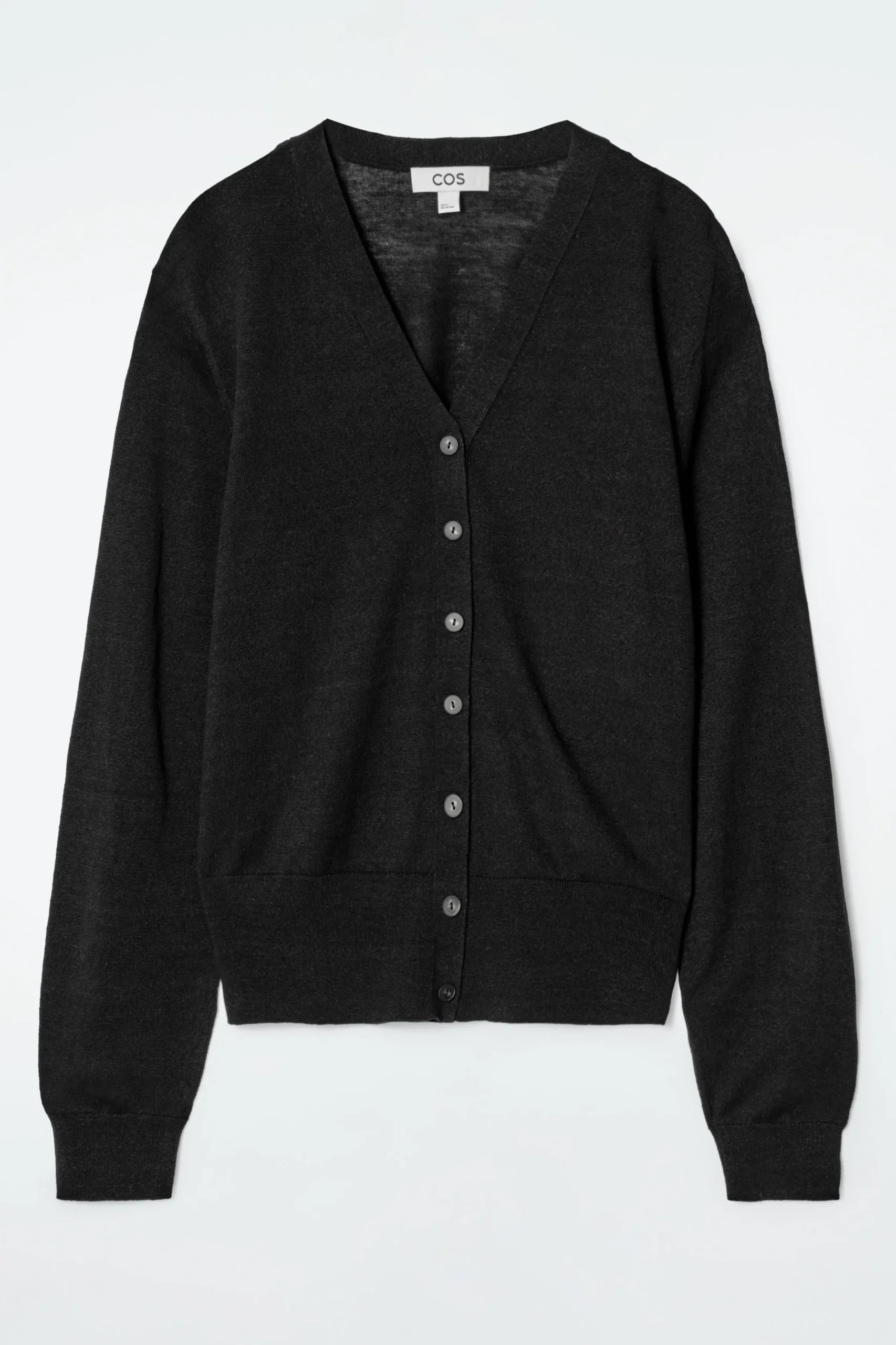 COS Stickat*V-RINGAD CARDIGAN I MERINOULL OCH LINNE