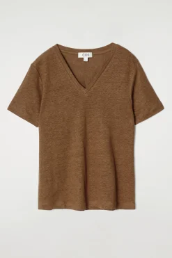 COS T-shirts | Toppar*V-RINGAD T-SHIRT I LINNE